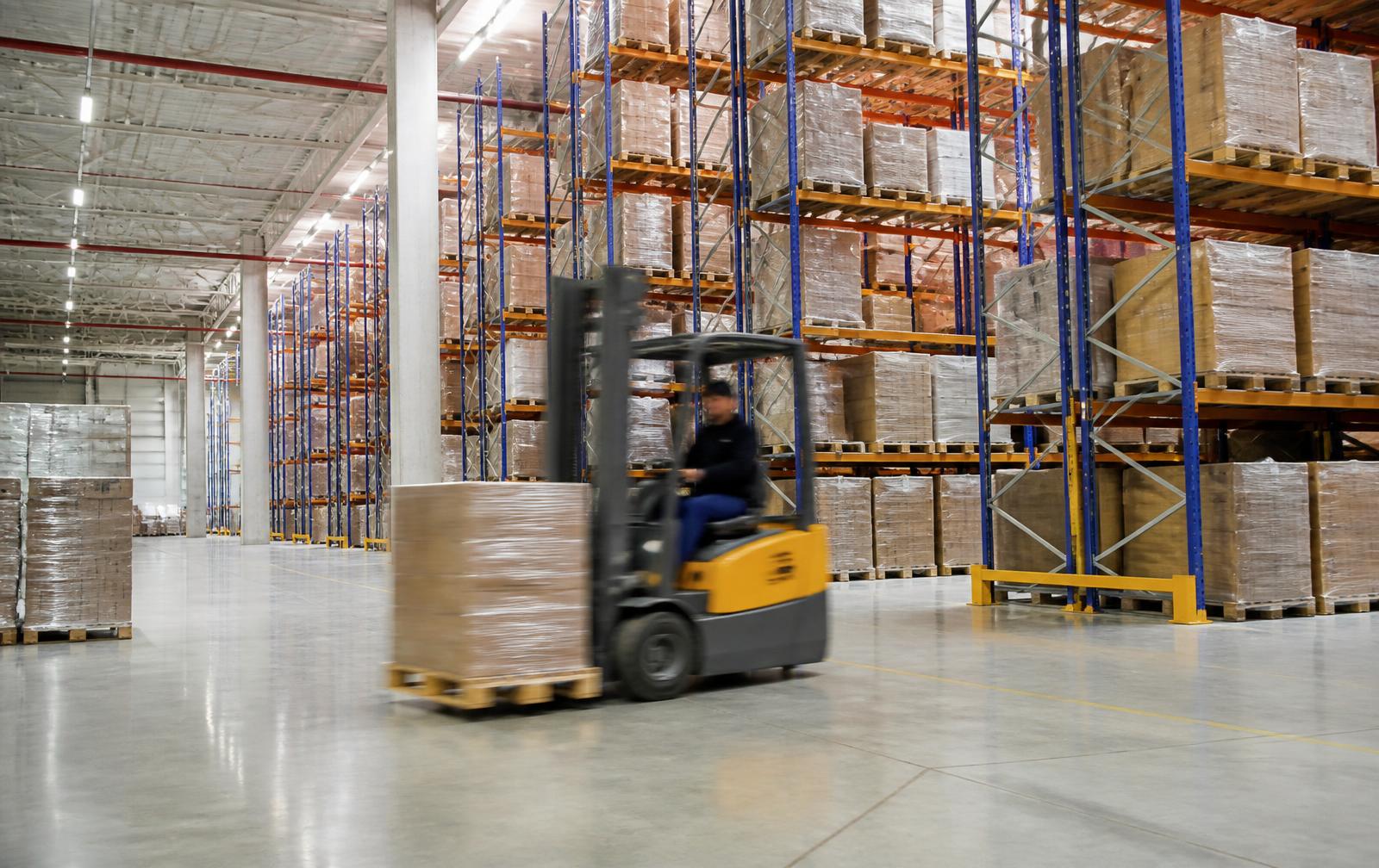 Cargo consolidated and palletised before container stuffing